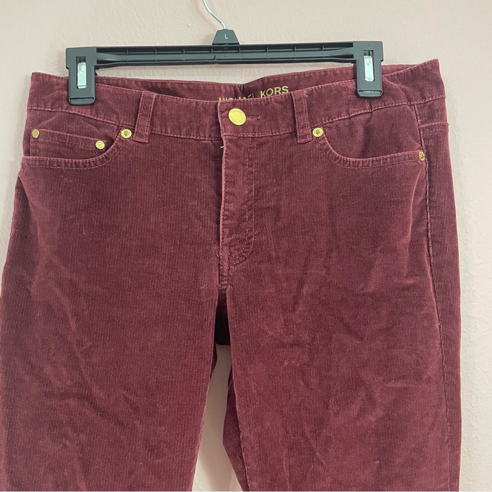 Michael Kors Brand Corduroy Skinny jeans in wine color, Size 6